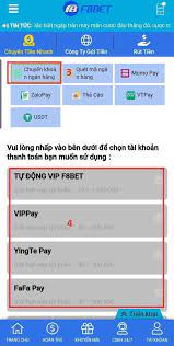Một số lưu ý quan trọng trong khi nạp tiền F8bet
